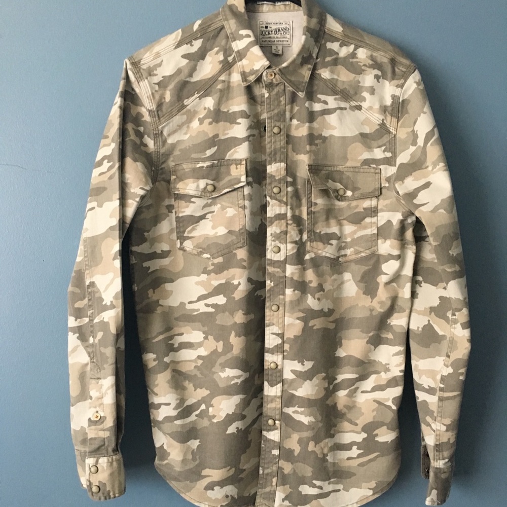 Lucky brand military inspired shirt EUC